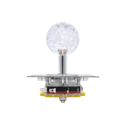 Boguish Crystal Joystick Blue and White Handle M6 Top Ball Head Easy Install Controller Game DIY Rocker Round Head Parts Replacement for Arcade Games - Görsel 5