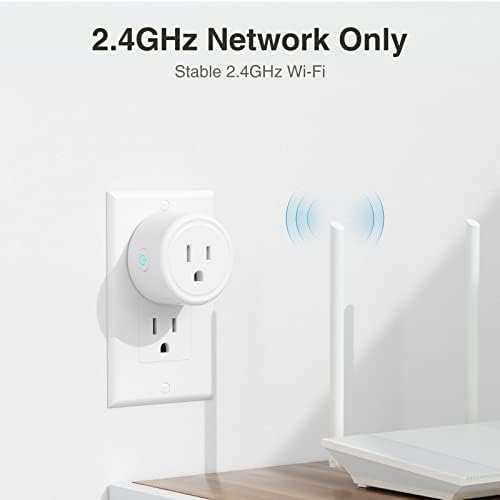 GHome Smart Mini Plug Compatible with Alexa and Google Home, WiFi Smart Outlet Socket Remote Control with Timer Function, Only Supports 2.4GHz Network, No Hub Required, ETL FCC Listed (4 Pack), White - Görsel 7