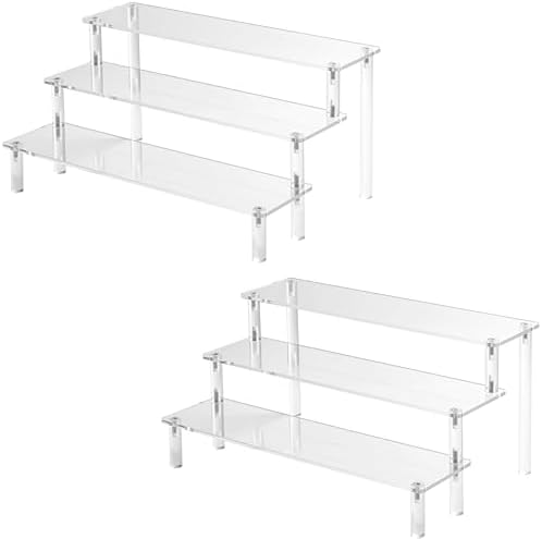 2PCS Acrylic Risers Display Stands, 3 Tier Perfume Organizer Display Shelf & Versatile Cupcake Stand Holder, Display Risers for Figures, Dessert Shelves for Party for Decoration and Organizer - Görsel 1