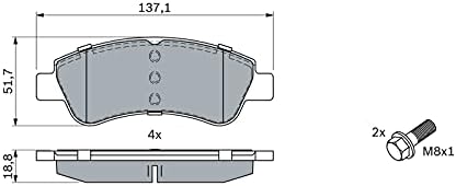 Bosch BP318 Fren Balataları - Ön Aks - ECE-R90 Sertifikalı - Set Başına Dört Fren Balatası - Görsel 2