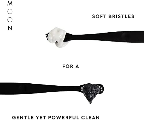 MOON Soft Bristle Toothbrushes, White and Black Sleek Design, Gentle Cleaning, Ideal for Daily Oral Care, Soft Bristles for Comfortable Use, (4 Pack) - Görsel 3