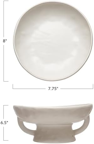 Creative Co-Op Stoneware Bowl w Reactive Glaze, White - Görsel 5