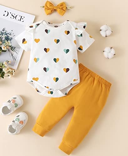 Fullfamous Baby Girl's 3pc Frill Long Sleeve Romper and Pant Set - Görsel 2