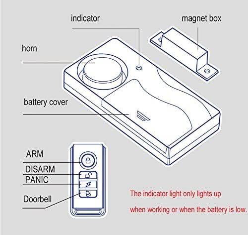 HENDUN Wireless Door Alarm with Remote, Windows Open Alarms,Home Security Sensor, Pool Alarm for Kids Safety, Sliding (2 Pack) - Görsel 3