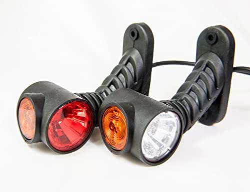 2 x LED lastik sınırlama lambası, yan lamba, 12 V, 24 V, E onay işaretli, konum lambası, otomobil, kamyon, otomobil, karavan, araç lambası, ışık, beyaz, kırmızı, turuncu - Görsel 3