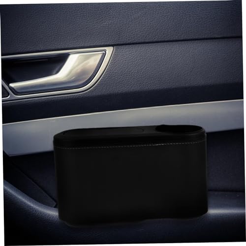 BUGUUYO Auto Mülleimer Auto Müll Halter Auto-müllbehälter Autozubehör Auto-mülleimer Mülleimer Für Autositz Autotür Mülleimer Mit Deckel Autotür-mülleimer Kleiner Automülleimer Black Leder - Görsel 3