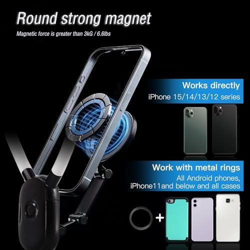 Neck Mount Phone Holder Magnetic Neck Holder for Action Camera & Phone Hand Free Cell Phone Neck Holder for Recording POV Video Vlog - Görsel 4