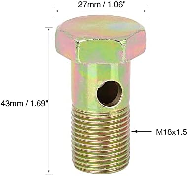 X AUTOHAUX M18 x 1,5 mm metrik dişli içi boş vidalar, 2 M18 pullu fren bağlantı adaptörü - Görsel 3