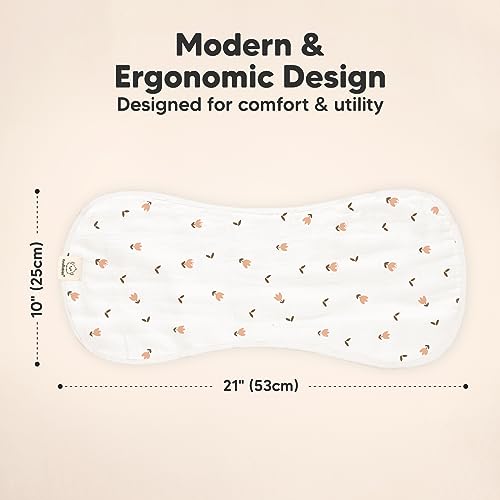5-Pack Muslin Burp Cloths for Baby Boys and Girls - Organic Baby Burp Cloth, Bamboo Viscose Cotton Baby Washcloths, Burp Rags, Large Neutral Burp Clothes for Newborn (Petals) - Görsel 2