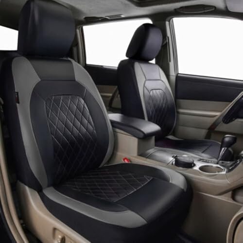 ZHENWANG Auto Schonbezüge für Skoda Kamiq 2018-2022 2023 2024,Auto Sitzbezüge Sitzauflagen Set PU Leder wasserdichte Autositzschoner Sitzbezügesets Sitzschoner Innere Zubehör,C-Grey - Görsel 2