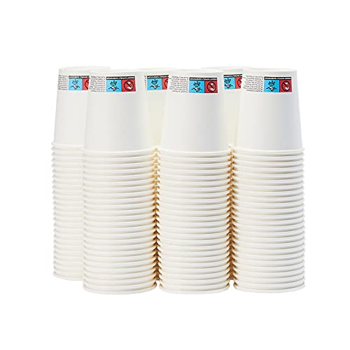 Amazon Basics, Plastik, sıcak içecekler için kağıt bardak, 207 ml, 150 adet, beyaz