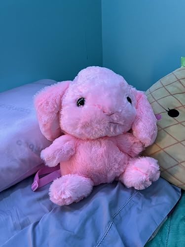 Zealous 20in Lovely Kawaii Lolita Rabbit Plush Backpack Stuffed Animal Toy Plushie (Pink) - Görsel 3