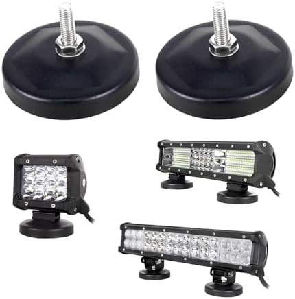 RIGIDON 2 adet LED çalışma farı, LED ışık çubuğu tutucu, evrensel manyetik binek araç tavan braketi, güçlü manyetik çalışma ışığı tutucu, Offroad, otomobil, SUV, ATV, kamyon, motorlu araçlar için, - Görsel 1