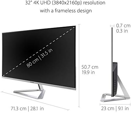 ViewSonic VX3276-4K-MHD 32 Inch 4K UHD Monitor with Ultra-Thin Bezels, HDR10 HDMI and DisplayPort for Home and Office - Görsel 3