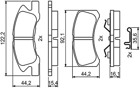 Bosch Automotive BP2052 Fren Balataları - Ön Aks - ECE-R90 Sertifikası - Set Başına Dört Fren Balatası, Siyah, 986494878 - Görsel 2