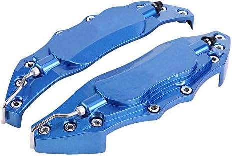 2 adet disk fren kaliperi kapağı, araç alüminyum fren kaliperi koruma kapağı, orta 40,4 cm (16in-17 inç) tekerlek göbeği için (mavi - Görsel 1
