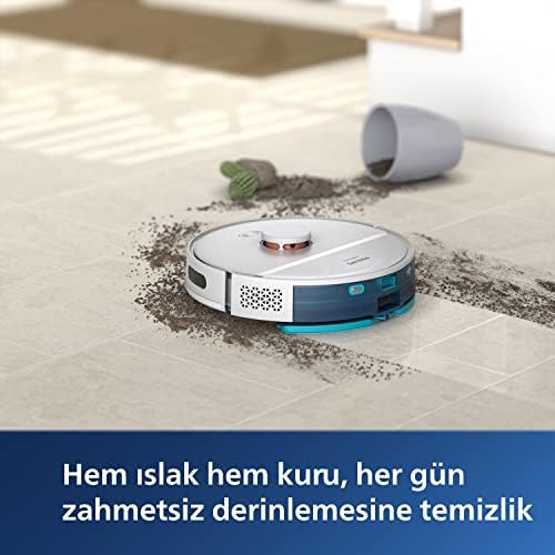 Philips 3000 Serisi Islak ve Kuru Beyaz Robot Süpürge, 4.000 Pa, Lazer Navigasyon, 200 Dakika Çalışma süresi, XU3000/02 - Görsel 2