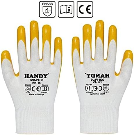 Badem10 Handy HN-15 Nitril Kaplama İş Eldiveni Sanayi İnşaat Usta Eldiven 10/XL (12 ÇİFT) - Görsel 5