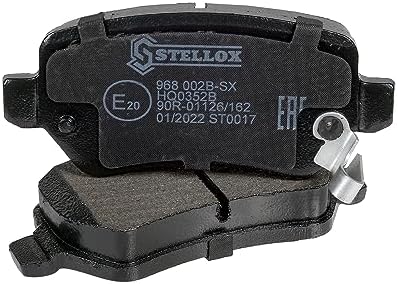 STELLOX 968 002B-SX fren balatası seti, disk fren (4 adet) – aşınma uyarı kontağı – ECE-R90 sertifikalı – set başına dört fren balatası – otomobil ve ticari araçlar için - Görsel 2