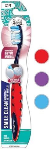 GuruNanda Smile Clean Toothbrush - Big Soft Bristles - Helps Clean Plaque, Whitens Teeth, and Aids in Fresh Breath – BPA-Free Brush for Adults & Kids - 1 Count - Görsel 1