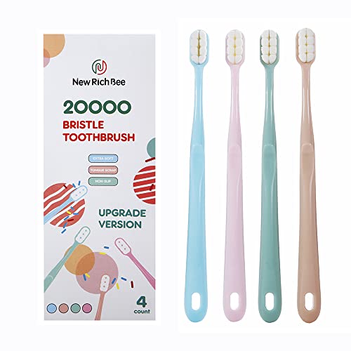 [Upgrade Version 4 Pack Micro Nano Extra Soft Toothbrush for Adult,20000 Bristle Toothbrush,Soft Bristle Toothbrush for Sensitive Teeth or Gum Clean Effectively - Görsel 1