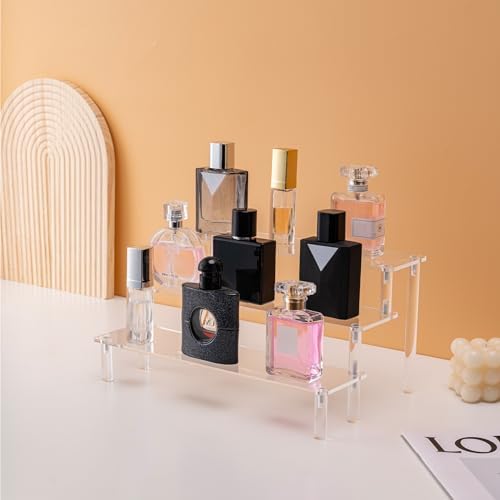 2PCS Acrylic Risers Display Stands, 3 Tier Perfume Organizer Display Shelf & Versatile Cupcake Stand Holder, Display Risers for Figures, Dessert Shelves for Party for Decoration and Organizer - Görsel 7