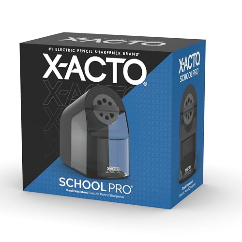 X-ACTO Pencil Sharpener, SchoolPro Electric Pencil Sharpener, Heavy Duty Electric Pencil Sharpener for School, Classroom and Teacher Supplies, Perfect Addition to Homeschooling Supplies, Black - Görsel 1