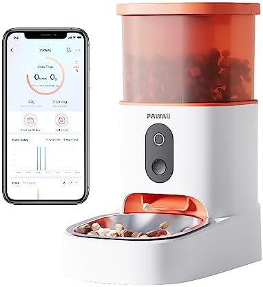 Pawaii Automatic Cat Feeders with App Control, 2.4G Wi-Fi Enabled Smart Pet Feeder for Cat and Dog, Automatic Cat Food Dispenser with Portion Control, 1-30 Meals Per Day, 3L - Görsel 1
