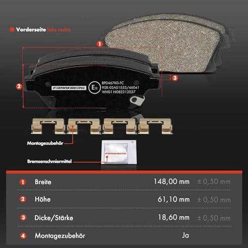 Frankberg Fren balatası seti Cruze J300 1.4L-2.0L 2009-2021 Astra J P10 1.2L-2.0L 2009-2015 Zafira Tourer C P12 1.4L-2.0L 2011-2021 Astra MK VI (J) P11 ile uyumlu 0 Değişim # 13301234 - Görsel 6