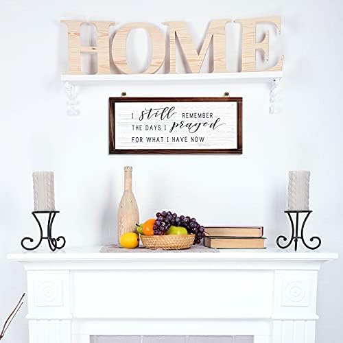 I Still Remember The Days I Prayed for What I Have Now Rustic Wood Wall Sign Hanging Wood Sign Retro Vintage Home Decor Wooden Farmhouse Plaque for Garden Home Farmhouse (White Background) - Görsel 3