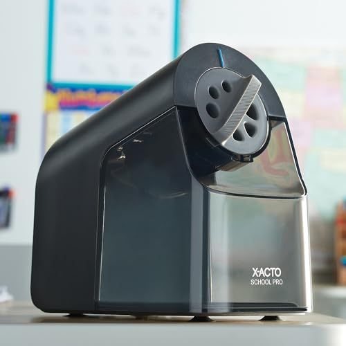 X-ACTO Pencil Sharpener, SchoolPro Electric Pencil Sharpener, Heavy Duty Electric Pencil Sharpener for School, Classroom and Teacher Supplies, Perfect Addition to Homeschooling Supplies, Black - Görsel 7