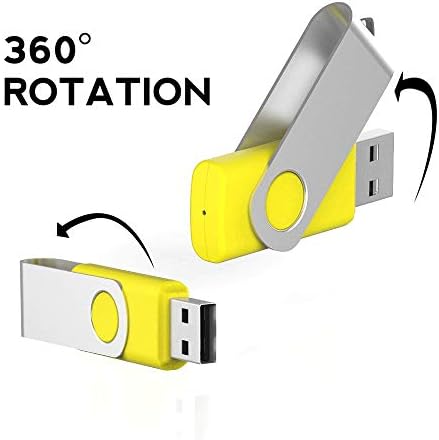 Aiibe 5 Pack 64GB USB Flash Drive 64 GB Flash Drives Thumb Drive Swivel USB Stick USB 2.0 Pen Drive (64G, 5 Mixed Colors Black Red Yellow White Purple) - Görsel 5