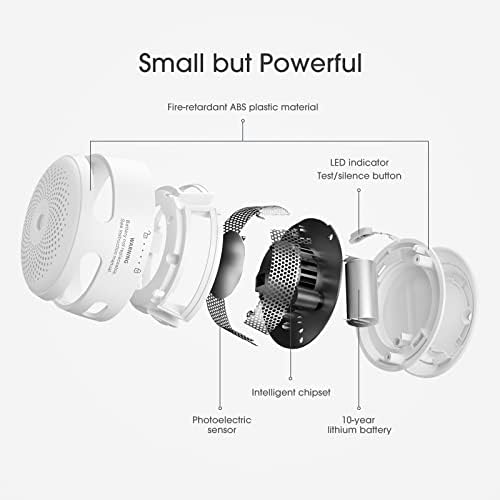 X-Sense Mini Smoke Detector, 10-Year Battery Photoelectric Smoke Fire Alarm with LED Indicator & Silence Button, XS01 - Görsel 4