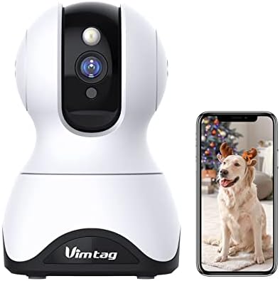 VIMTAG Pet Camera, 2.5K HD Pet Cam, 360° Pan/Tilt View Angel with Two Way Audio, Dog Camera with Phone APP, Motion Tracking Alarm,Night Vision,24/7 Recording with Cloud/Local SD, Smart Home Indoor Cam - Görsel 1