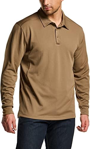 CQR Men's Polo Shirt, Long Sleeve Tactical Shirts, Outdoor UPF 50+ Pique Shirt, Dry Fit Lightweight Golf Shirts - Görsel 2
