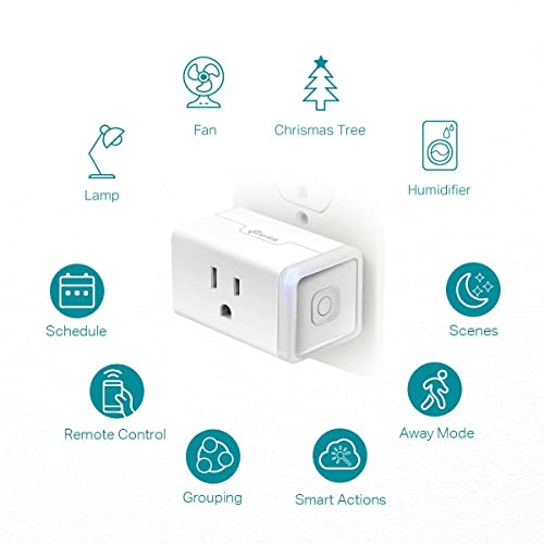 Kasa Smart Plug HS103P4, Smart Home Wi-Fi Outlet Works with Alexa, Echo, Google Home & IFTTT, No Hub Required, Remote Control, 15 Amp, UL Certified, 4-Pack, White - Görsel 4