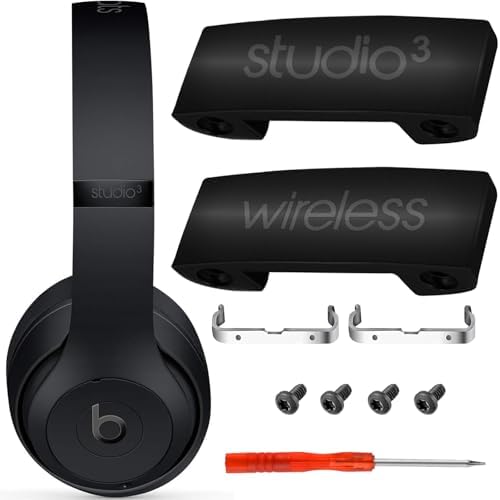Studio 3 Hinge Replacement Parts Metal Folding Original Hinges Headband Connector Clip Pin Cover Accessories Repair Kit Compatible with Beats Studio3 Wireless Over-Ear Headphones (Black) - Görsel 3
