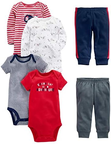 Simple Joys by Carter's Baby 6-Piece Bodysuits (Short and Long Sleeve) and Pants Set - Görsel 2