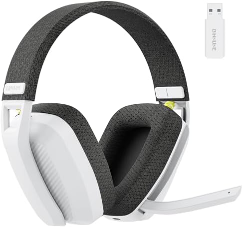 BINNUNE 2.4GHz Wireless Gaming Headset • with ENC Noise Cancelling Mic • for PS4, PS5, PC, Mac,Playstation 4 5, Bluetooth Gaming Headphones • Gamer Headset • with Flip Microphone • for Laptop Computer - Görsel 1