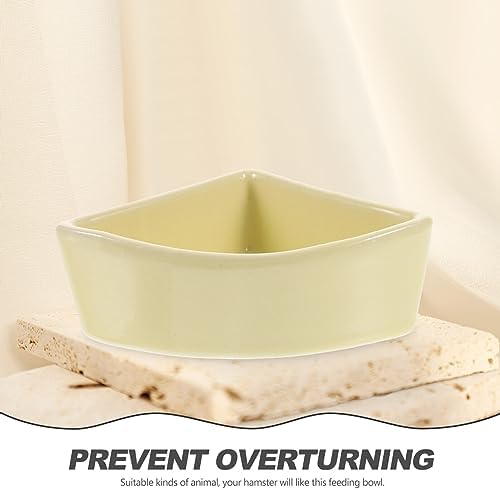 iplusmile Hamster Bowl, Ceramic Food Bowl Guinea Pigs Rabbit Food Water Feeding Dish Small Animal Food Bowl for Guinea Pigs Gerbil Rat Chinchilla Hedgehog Cage Supplies, Yellow - Görsel 4