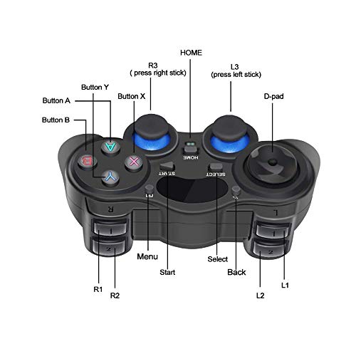 FANDRAGON USB Wireless Gaming Controller Gamepad for PC/Laptop Computer(Windows XP/7/8/10) & PS3 & Android & Steam - [Black] (black) - Görsel 4