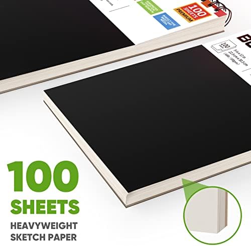 Soucolor 9" x 12" Sketch Book, 1-Pack 100 Sheets Spiral Bound Art Sketchbook, (68lb/100gsm) Acid Free Artist Drawing Book Paper Painting Sketching Pad for Kids Students Adults Beginners - Görsel 4