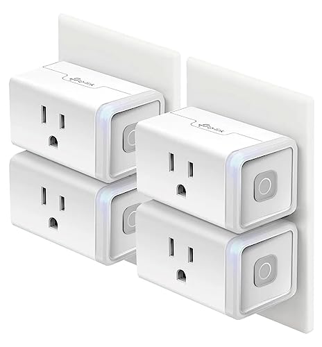 Kasa Smart Plug HS103P4, Smart Home Wi-Fi Outlet Works with Alexa, Echo, Google Home & IFTTT, No Hub Required, Remote Control, 15 Amp, UL Certified, 4-Pack, White - Görsel 1