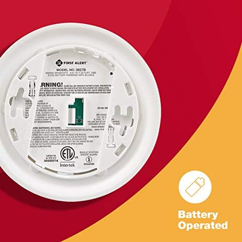 First Alert 0827B Ionization Smoke Alarm with 10-Year Sealed Tamper-Proof Battery , White , Pack of 1 - Görsel 4