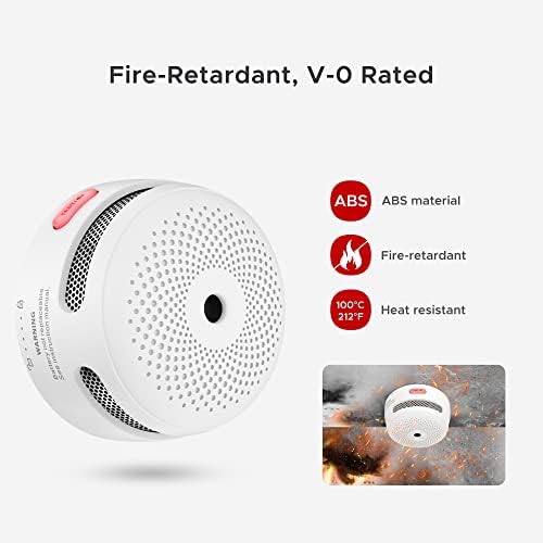 X-Sense Mini Smoke Detector, 10-Year Battery Photoelectric Smoke Fire Alarm with LED Indicator & Silence Button, XS01 - Görsel 5