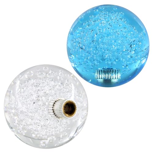 Boguish Crystal Joystick Blue and White Handle M6 Top Ball Head Easy Install Controller Game DIY Rocker Round Head Parts Replacement for Arcade Games