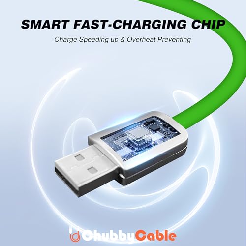 chubbycable Chubby 2.0 Fast Charging Cable Durable Soft Silicone USB C Cable 240W Extra Thick Phone Charger Cord Data Transfer Type C Cable, Green, Type-C to Type-C, 6.6 FT - Görsel 2