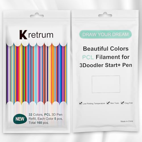 32 Colors 3D Doodler Pen Refills for 3Doodler Start 3D Pen Low Printing Temperature PCL Filament 3Doodler Start Refills Packs Each Color 15.2 cm x 5 pcs Total 160 pcs Only Fit for 3Doodler Start Pen - Görsel 4