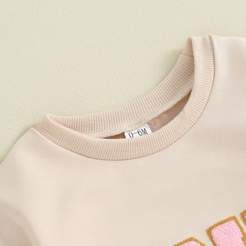 Muasaaluxi Baby Girl Boy Birthday Outfits One Romper Two/Three/Four/Five/Six Embroidery Sweatshirt Cake Smash Outfits - Görsel 3