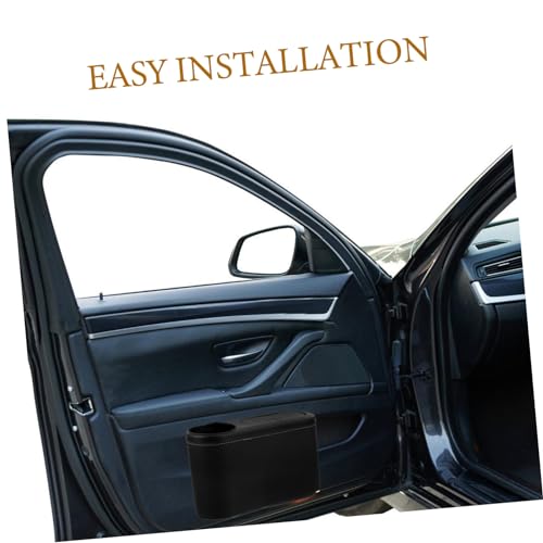 BUGUUYO Auto Mülleimer Auto Müll Halter Auto-müllbehälter Autozubehör Auto-mülleimer Mülleimer Für Autositz Autotür Mülleimer Mit Deckel Autotür-mülleimer Kleiner Automülleimer Black Leder - Görsel 6